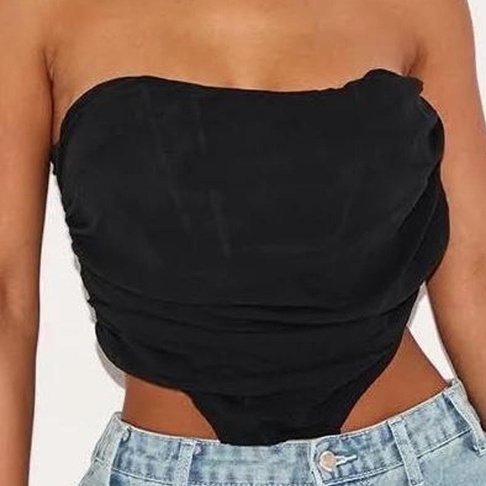 Black zip up corset top